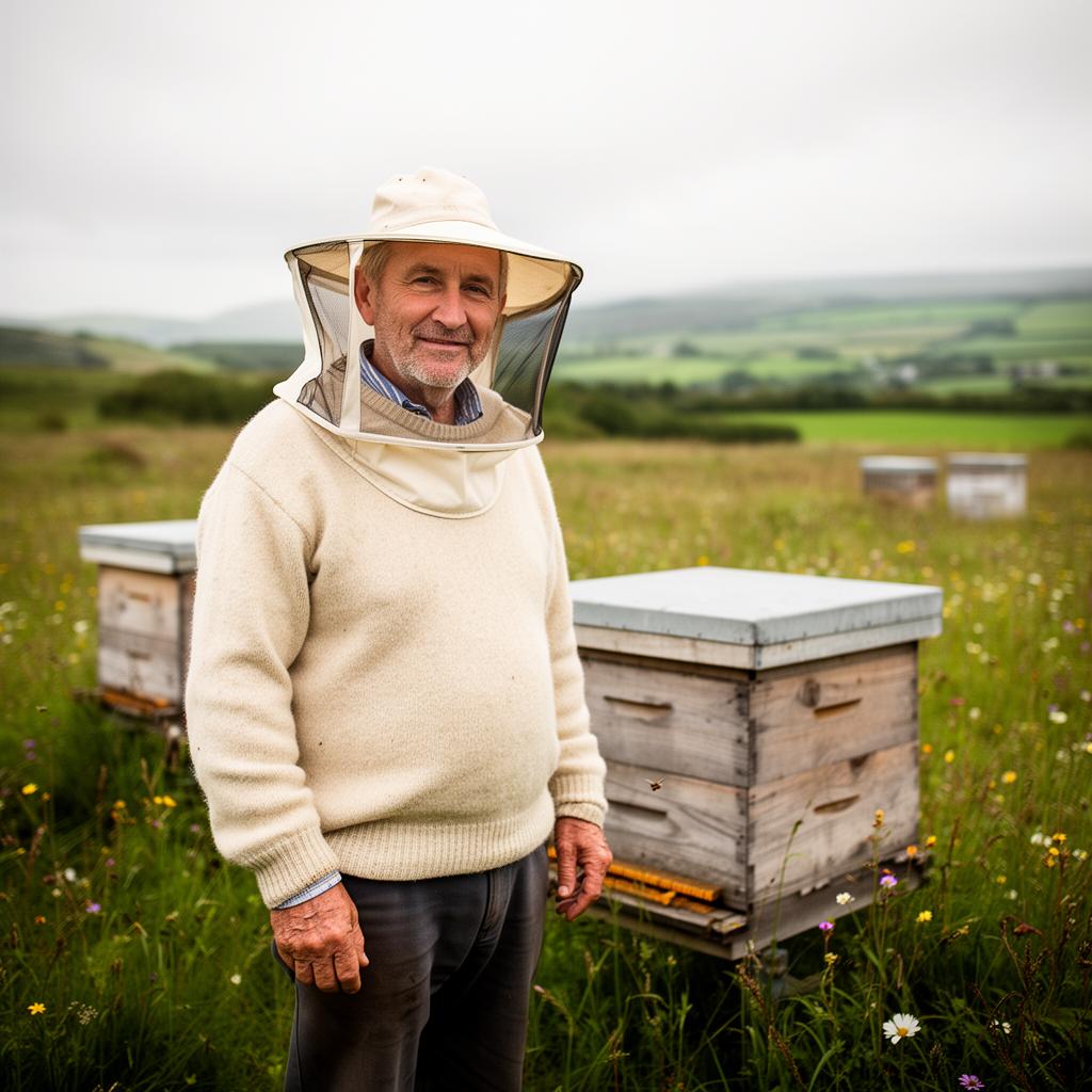 Brendan Dowling of AABees at the apiary